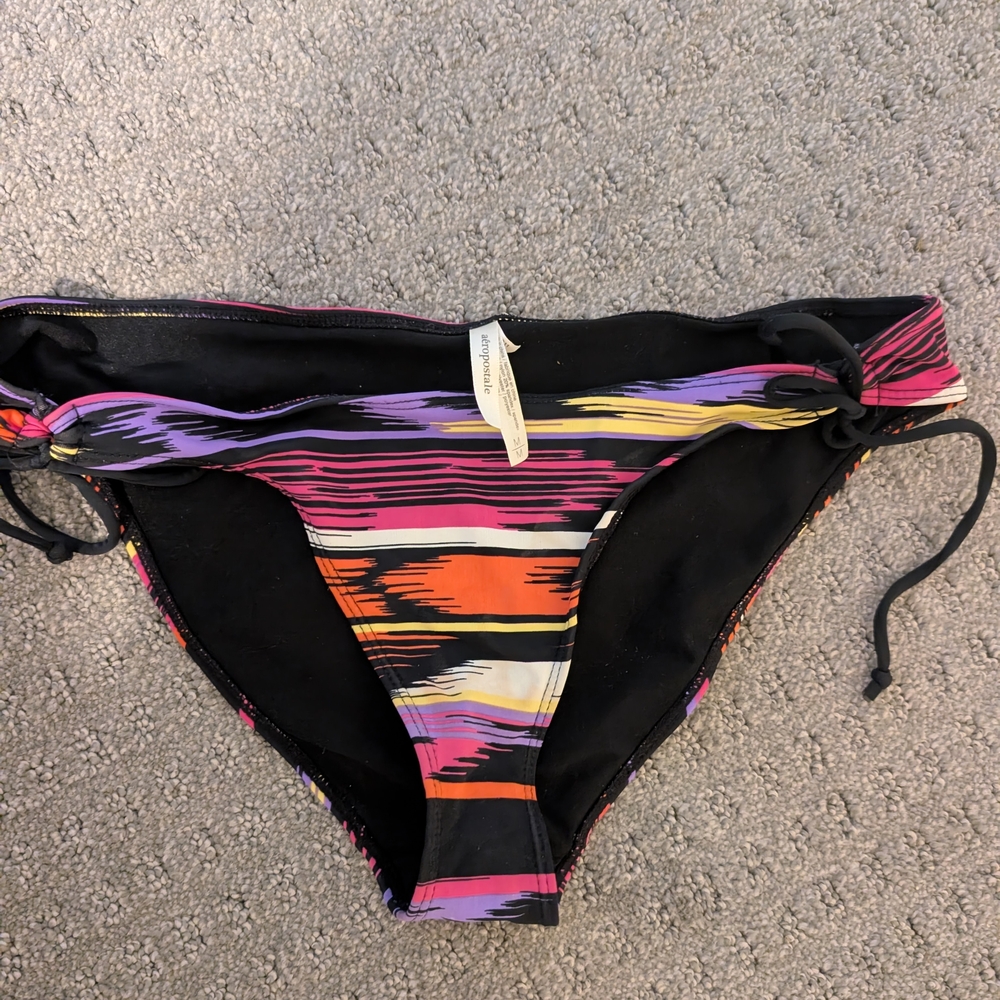 Aeropostale Multicolor Striped Bikini Bottom